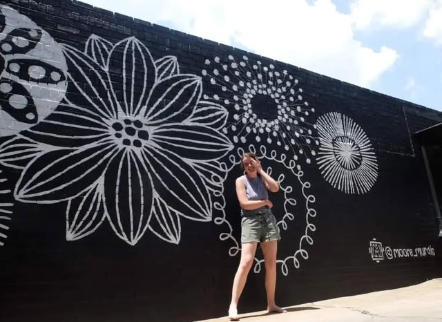 Moonflower Wall — mural in Johannesburg