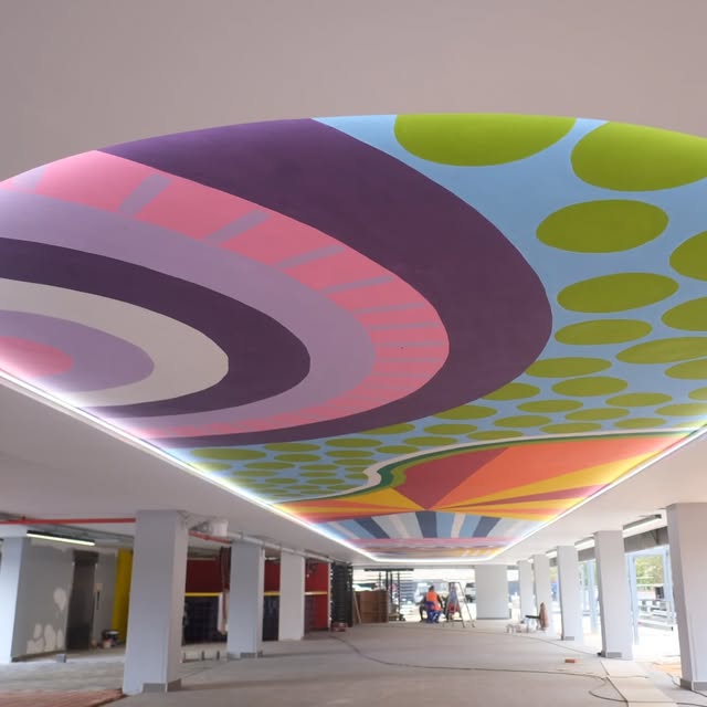 Rosebank College Ceiling — mural in Braamfontein, Johannesburg