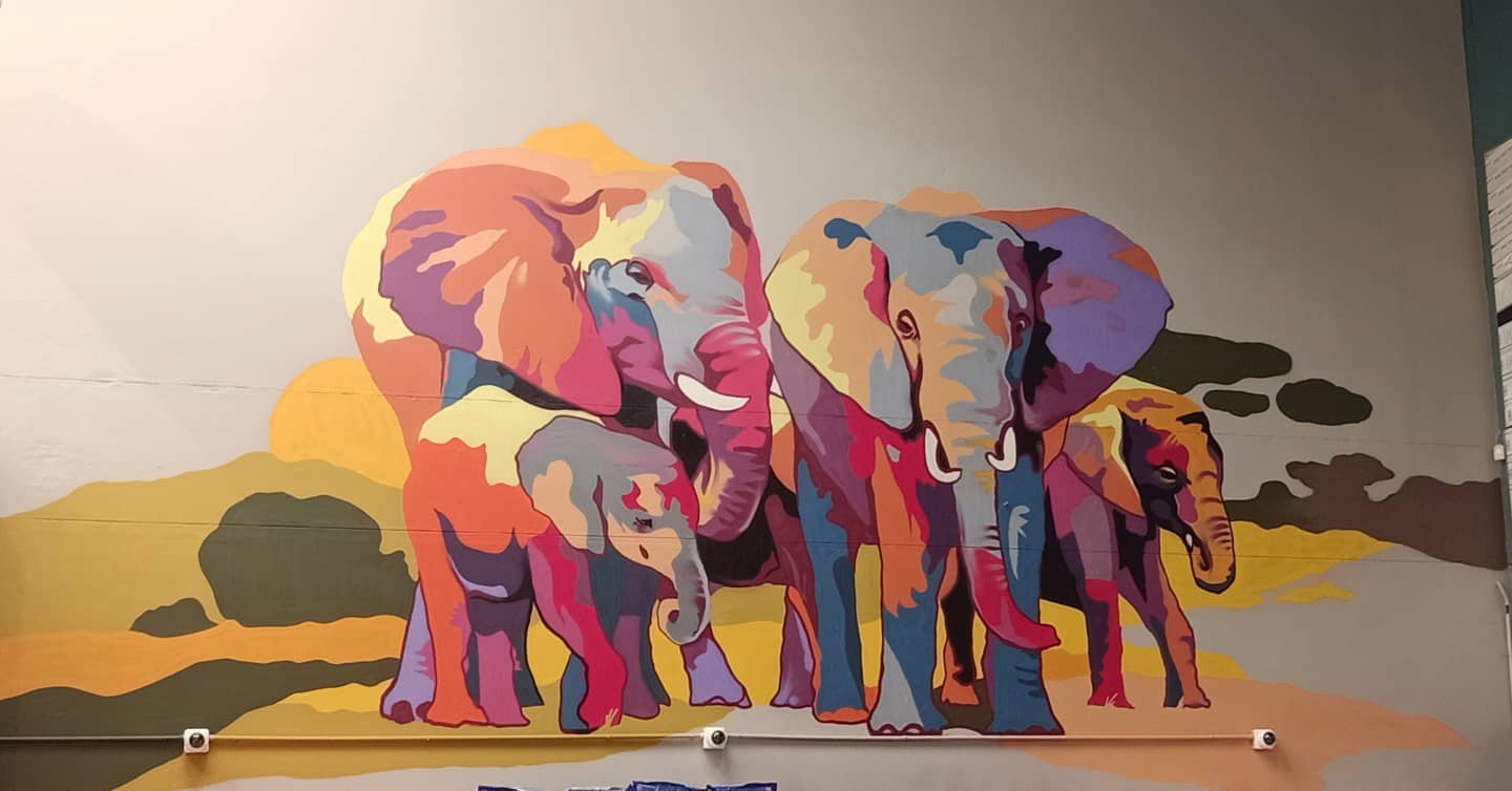 Elephant Herd — mural in KwaZulu-Natal
